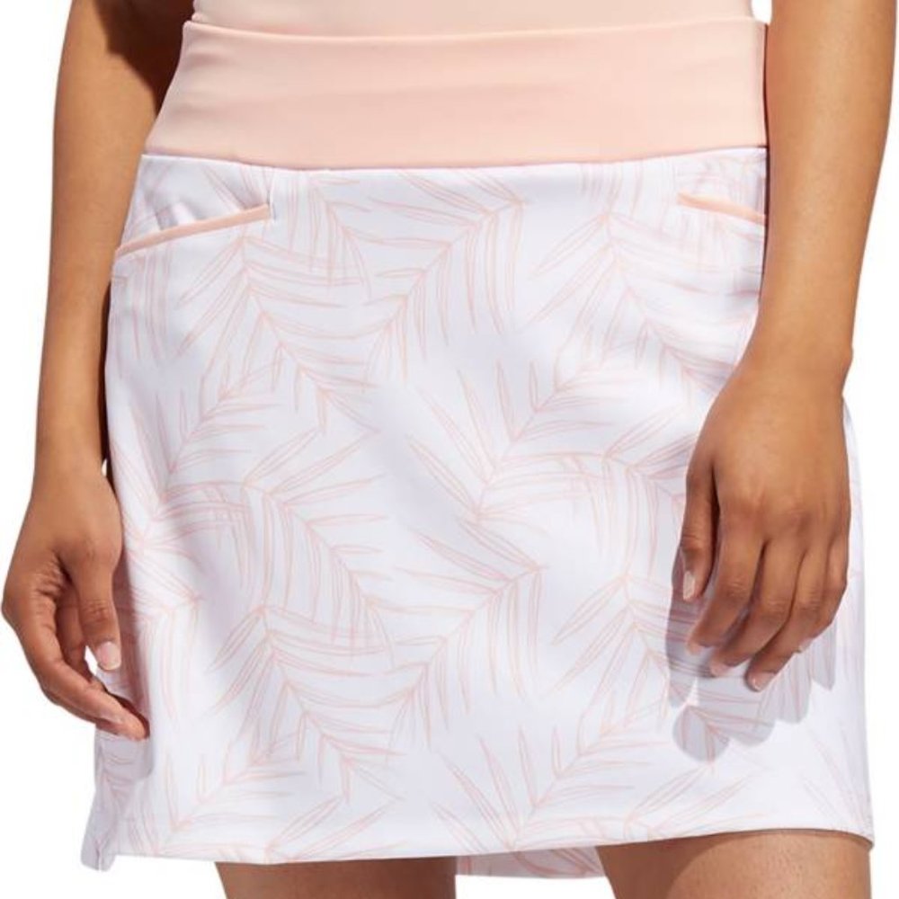 Women's Adidas Ultimate365 Print Golf Tennis Skirt Skort White Peach Size XL NEW